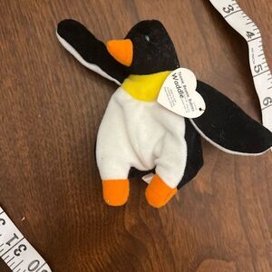 Ty Rare 1993 Teenie Beanie Babies Waddle The Penguin Plush Stuffed Toy 5"